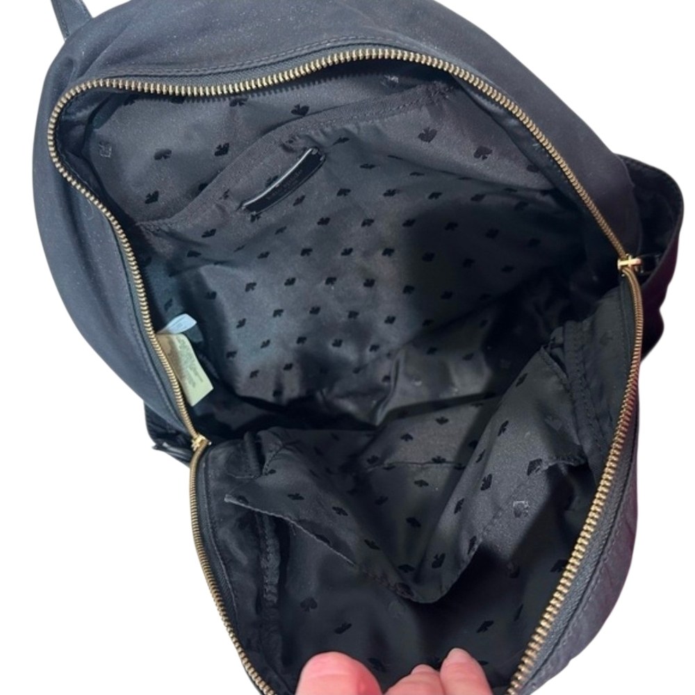 Kate Spade New York Black Double Zip Adiustable Strap Nylon Backpack - Picture 4 of 4